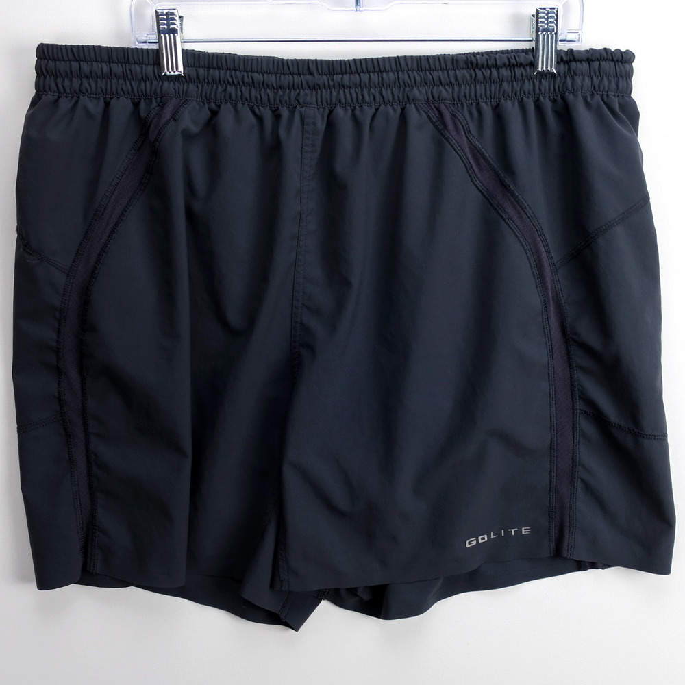 Men’s 2XL Running Shorts Black Lightweight Lined Gym Workout Zip Pocket | GoLite